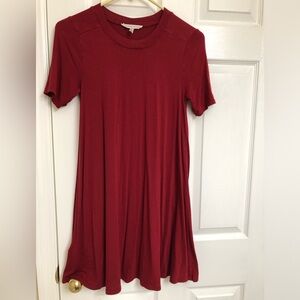 BCBGeneration Rich Red Short Sleeve Dress
